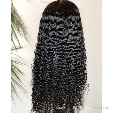Cuticle Aligned Virgin Human Brazilian Hair Wig,Wholesale Cheap For Black Women 40 Inch Curly Deep Wave Full Lace Human Hair Wig